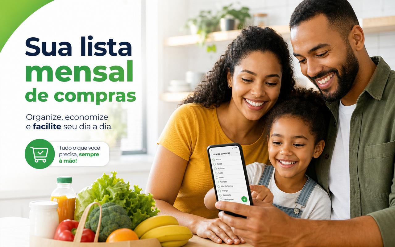 Sua lista mensal de compras
